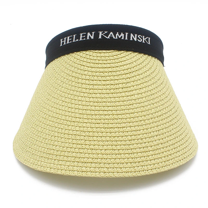 Wholesale Custom Sun Visor Cap Summer Women Lady Sport Wide Brim UV Protection Straw Hat