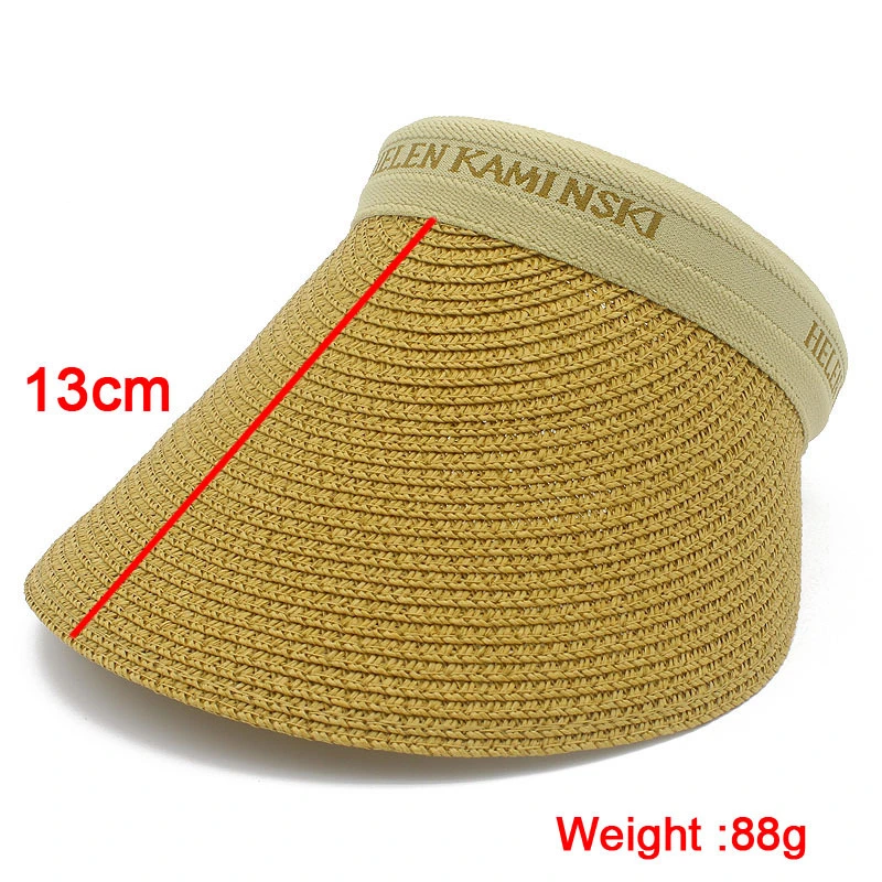 Wholesale Custom Sun Visor Cap Summer Women Lady Sport Wide Brim UV Protection Straw Hat