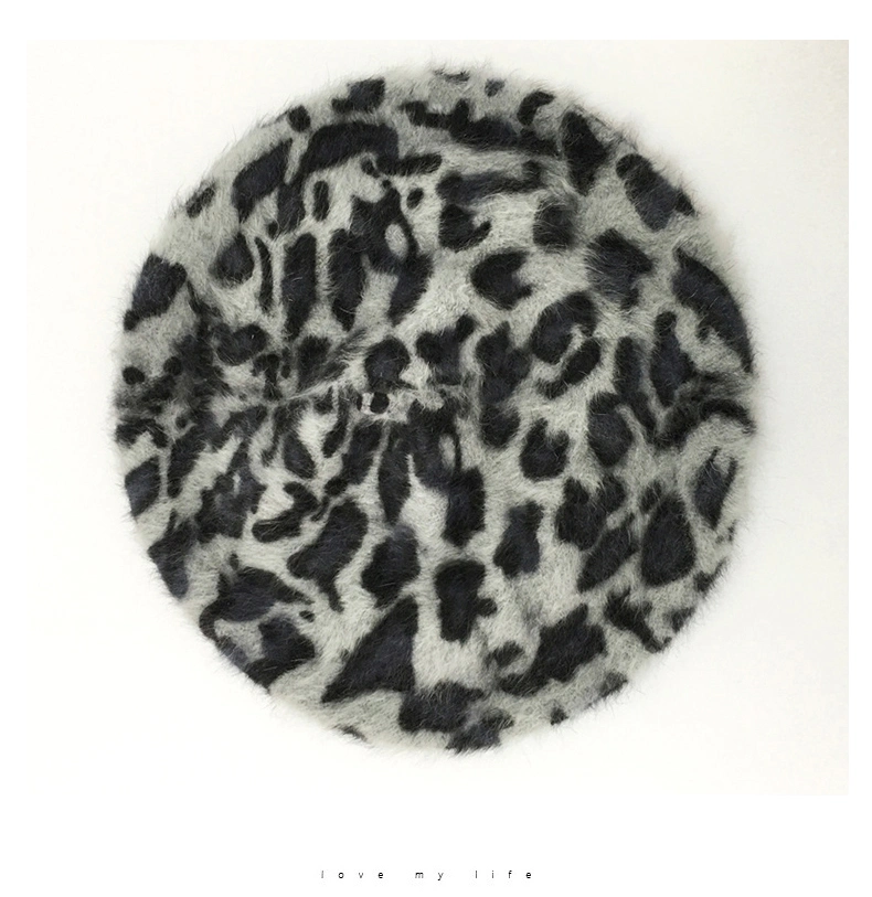 New Fashion Girls Beret Fashion Leopard Color Warm Winter Beret Hat Beanies for Ladies