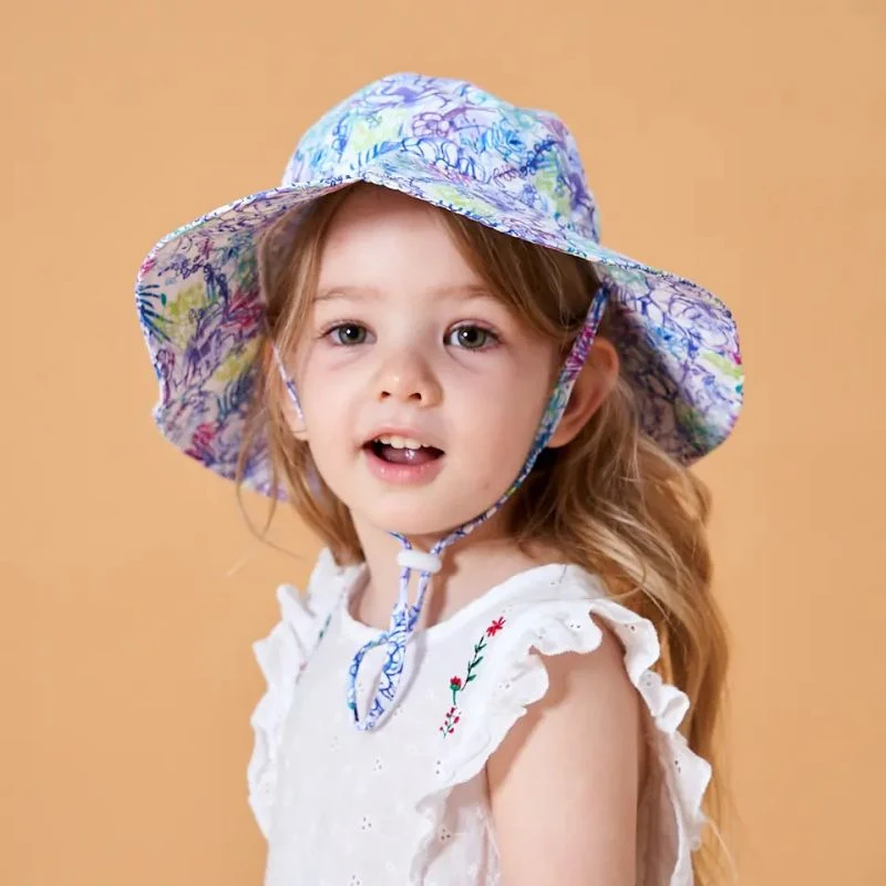 Top Quality Breathable Quick Dry Children′s Basin Hat Sun Protection Lovely Beach Sunshade Bucket Hat